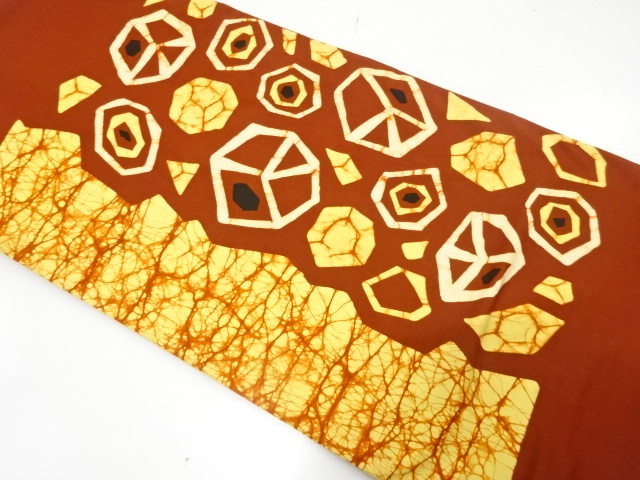 JAPANESE KIMONO / ANTIQUE NAGOYA OBI / COTTON / ABSTRACT PATTERN